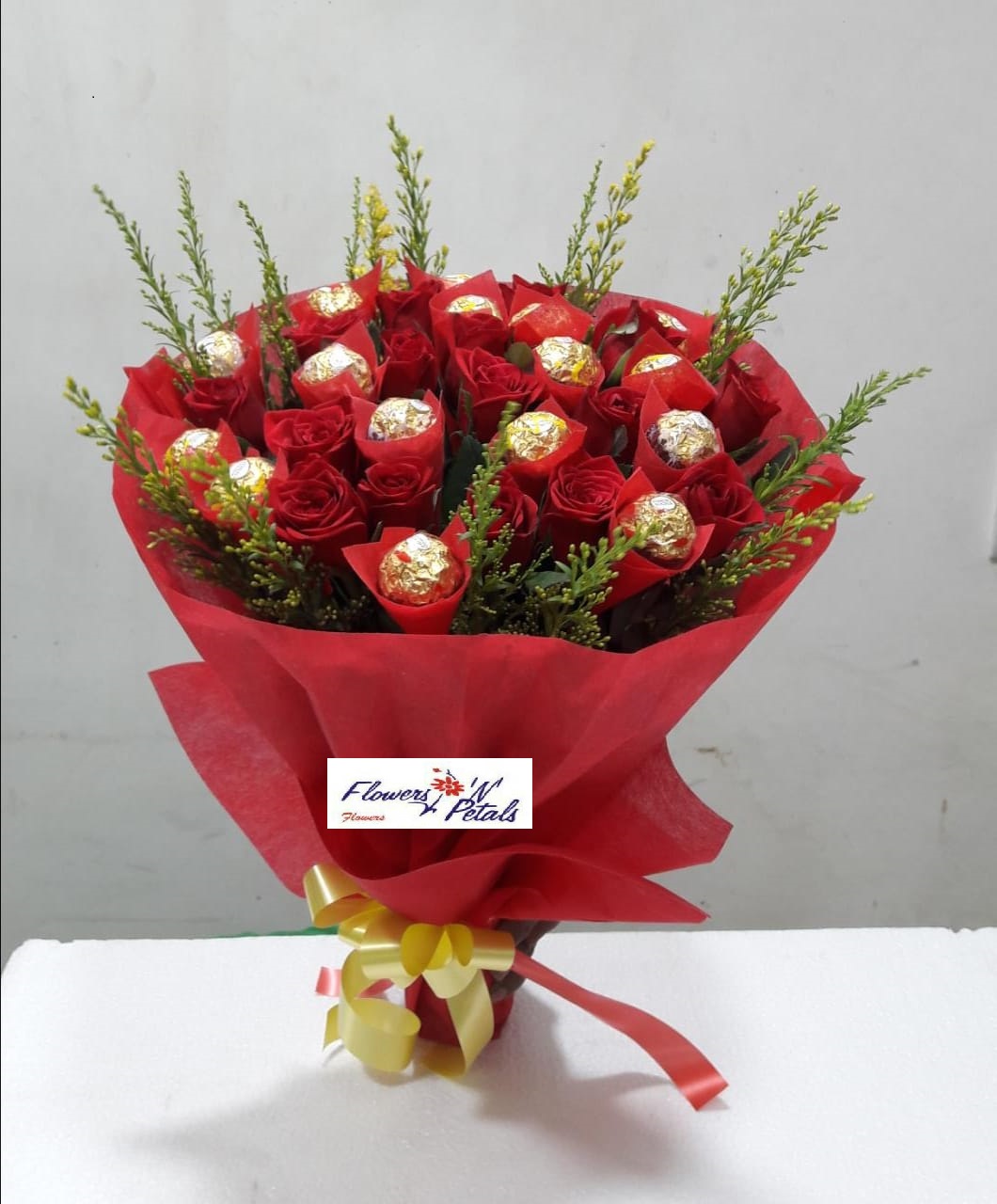 Hand bunch with chocolates